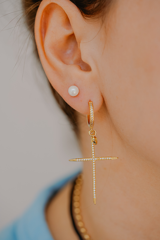 Cross earring